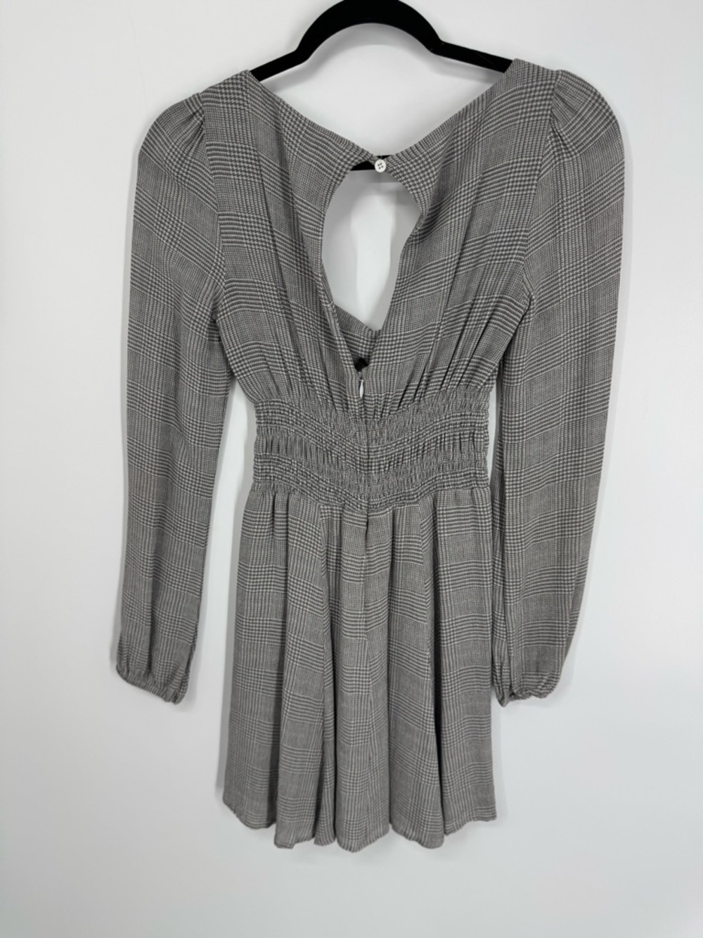 Reformation Mini Dress (Aberdeen Wilder) in gray plaid size 4 - Picture 8 of 11